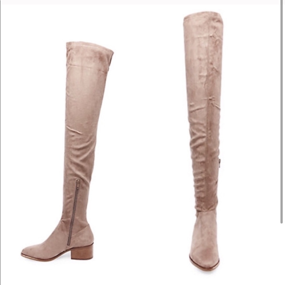Steve Madden Taupe Thigh High Suede Boots